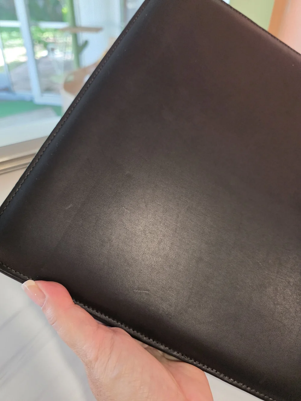 Bosca Black Leather Binder Folio